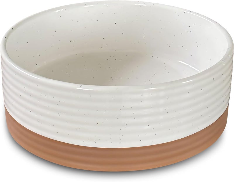 Mora Ceramic Pet Bowl Size Small - Food/Water Dish for Puppy Dogs, Cats, Guinea Pig, Rabbit, Hamster, Snake, ect. 11oz or 2 Cups - Basic Bowls for Your Dog or Cat, Mix and Match for a Set - Vanillla - Image 1